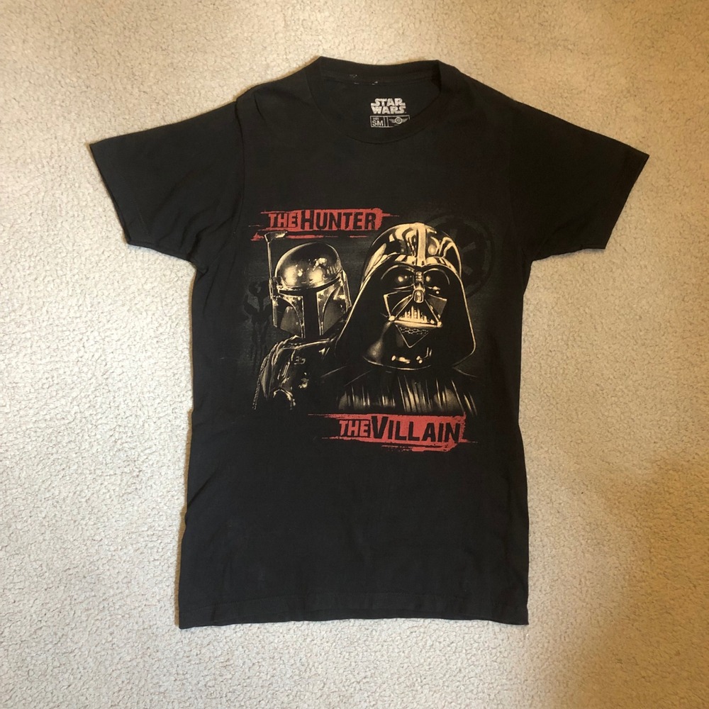 Star Wars Boba Fett Darth Vader T Shirt Mens Small Black Mad Engine 100% Cotton